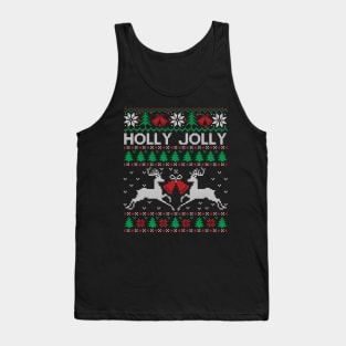 holly jolly Ugly chrismtas sweater Tank Top